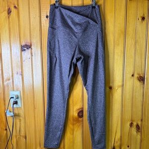 Danskin Gray/Purple Cheetah Patterned Athletic Leggings
